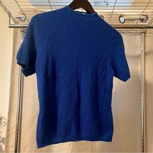 Pendleton Blue Merino Wool Mock Neck Sweater
